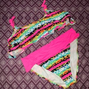 Colorful Two Piece Bikini Swimsuit